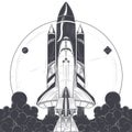 Space shuttle with carrier rockets launch vector Royalty Free Stock Photo