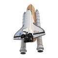 Space Shuttle Discovery With Boosters on white. 3D illustration