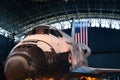 Space Shuttle Discovery at James S McDonnell Space Hangar at Steven F Udvar-Hazy Center, Smithsonian Air Space Museum, in Virginia Royalty Free Stock Photo