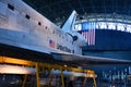 Space Shuttle Discovery at James S McDonnell Space Hangar at Steven F Udvar-Hazy Center, Smithsonian Air Space Museum, in Virginia Royalty Free Stock Photo