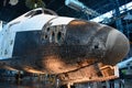 Space Shuttle Discovery at James S McDonnell Space Hangar at Steven F Udvar-Hazy Center, Smithsonian Air Space Museum, in Virginia Royalty Free Stock Photo