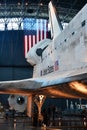 Space Shuttle Discovery at James S McDonnell Space Hangar at Steven F Udvar-Hazy Center, Smithsonian Air Space Museum, in Virginia Royalty Free Stock Photo