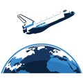 Space Shuttle Earth Orbit Illustration Exploration, Science, Future Royalty Free Stock Photo