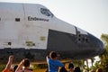 Space Shuttle Endeavour on streets of Los Angeles Royalty Free Stock Photo