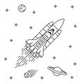 Space shuttle flight Royalty Free Stock Photo