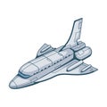 Space shuttle. Hand drawn spaceship.