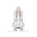 Space Shuttle Illustration Ready for Launch with Rocket Boosters and Capsule Royalty Free Stock Photo