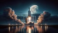 Space Shuttle Launch Moon Mission