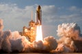 Space Shuttle Launch A Powerful Liftoff, space exploration concept Royalty Free Stock Photo