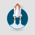 Space Shuttle Launch. Vector illustration