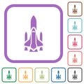 Space shuttle with launchers simple icons Royalty Free Stock Photo