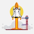 Space Shuttle Launching - Royalty Free Stock Photo