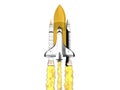 Space shuttle launching on white background Royalty Free Stock Photo
