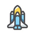 Space Shuttle Profile Vector icon Cartoon illustration Royalty Free Stock Photo