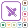 Space shuttle with propulsion simple icons