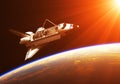 Space Shuttle In The Rays Of Rising Sun Royalty Free Stock Photo