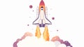 Space Shuttle Rocket Launch Spaceship Travel Illustration Royalty Free Stock Photo