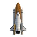 Space shuttle rocket launch vehicle on white background Royalty Free Stock Photo
