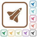 Space shuttle simple icons Royalty Free Stock Photo