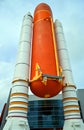 Space Shuttle Solid Rocket Boosters and External Tank on display at Kennedy Space Center Royalty Free Stock Photo