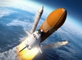 Space Shuttle Solid Rocket Boosters Separation Royalty Free Stock Photo