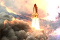 Space shuttle taking off on a mission Royalty Free Stock Photo