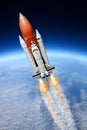 Space shuttle taking off to the sky ( NASA image not used ) Royalty Free Stock Photo