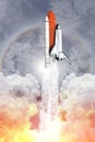 Space shuttle taking off to the sky ( NASA image not used ) Royalty Free Stock Photo