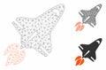 Space Shuttle Vector Mesh Network Model and Triangle Mosaic Icon Royalty Free Stock Photo