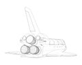 Space shuttle. Vector rendering of 3d Royalty Free Stock Photo