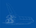 Space shuttle. Vector rendering of 3d Royalty Free Stock Photo