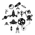 Space simple icons set Royalty Free Stock Photo
