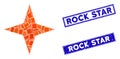 Space Star Mosaic and Scratched Rectangle Rock Star Seals Royalty Free Stock Photo