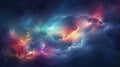 space with stars and nebulas and colorful clouds wallpaper, multicolored vibrant cosmic background