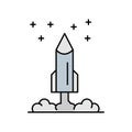 Space start up rocket line icon. Element of landscapes icon Royalty Free Stock Photo