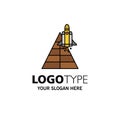 Space, Station, Aircraft, Spacecraft, Launch Business Logo Template. Flat Color Royalty Free Stock Photo
