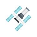 Space station icon, flat style Royalty Free Stock Photo