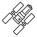 Space station icon, outline style Royalty Free Stock Photo