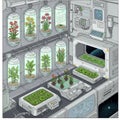 Space station interior featuring advanced hydroponic systems Royalty Free Stock Photo