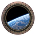 Space Station Porthole. Royalty Free Stock Photo