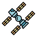 Space station probe icon color outline vector