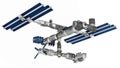 Space station satellite with isolation path on white