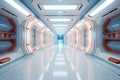 Space station or spaceship scifi style corridor or room