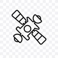 Space station vector linear icon isolated on transparent background, Space station transparency concept can be used for web and mo