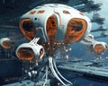 The space station was built in the style of an ocean creature. Royalty Free Stock Photo