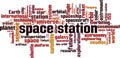 Space station word cloud Royalty Free Stock Photo