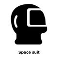 Space suit icon vector isolated on white background, logo concept of Space suit sign on transparent background, black filled Royalty Free Stock Photo