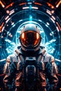 Space suit standing in front of spaceship Royalty Free Stock Photo