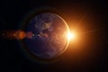 Earth, Sun, space. Sunrise. Royalty Free Stock Photo