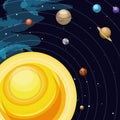 Space with sun universe scene